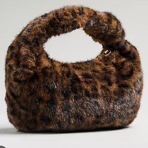Anthropologie Brown leopard Faux Fur Shoulder Bag